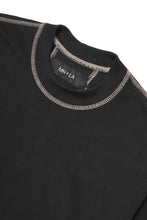 EXO™ PIQUE MOCK NECK TEE V5 IN CAVIAR/BONE