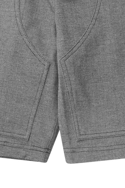DOUBLE KNEE PHAT SHORTS IN STEEL BLUE