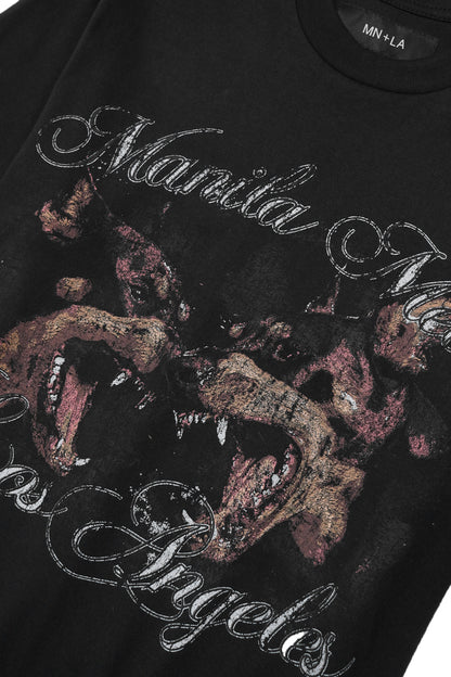 "BRAWLERS" TEE IN CAVIAR