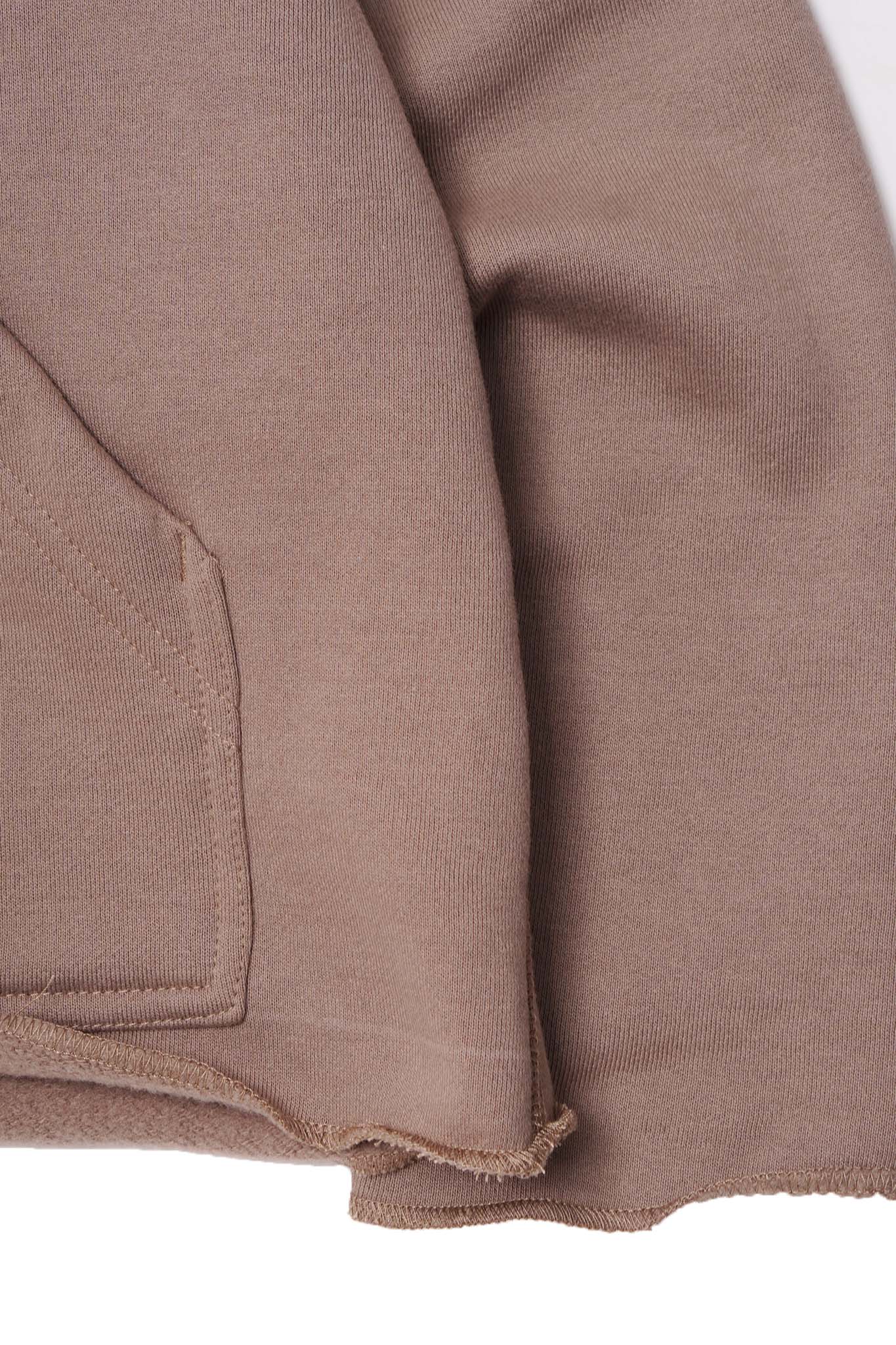CUTOFF HOODIE IN TAN