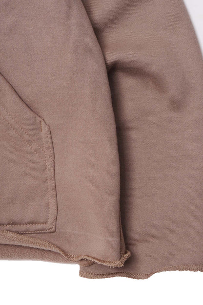 CUTOFF HOODIE IN TAN