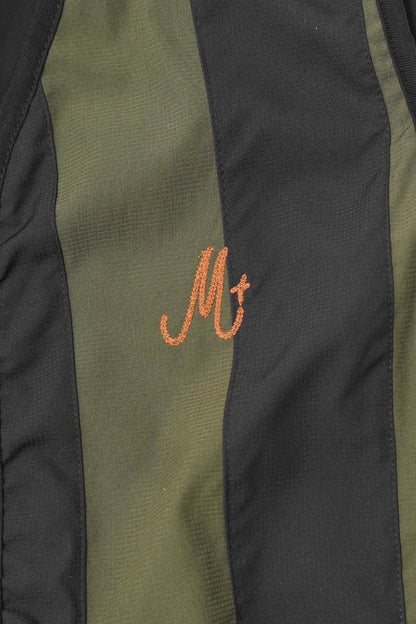 NEEDLEWORK VEST IN OLIVE/ANTHRACITE