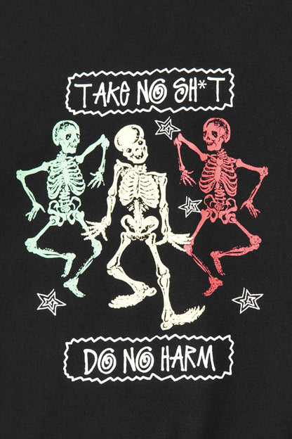 "TAKE NO SHIT" TEE IN CAVIAR
