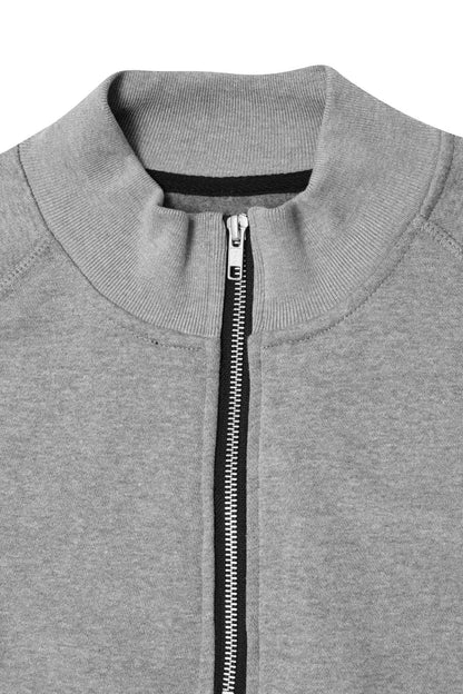 QUARTER ZIP SWEATSHIRT IN HEATHER GREY