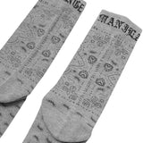 "PEACE PAISLEY" BANDANA SOCK IN STONE GREY