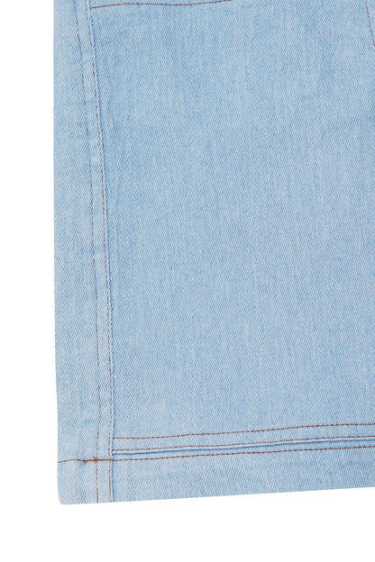 "VAPOR BLUE" DOUBLE KNEE PHAT SHORTS