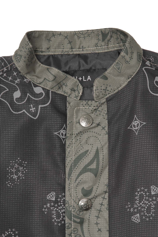 SHIFU JACKET IN ANTHRACITE PAISLEY