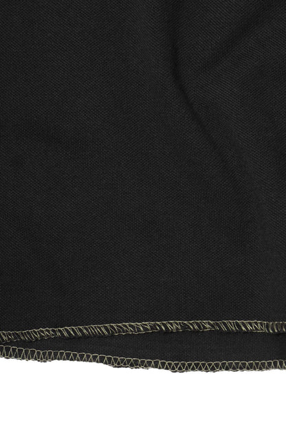 NEEDLEWORK MOCK NECK TEE IN FIELD OLIVE