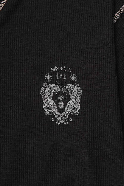 "FCF" WAFFLE TEE IN ANTHRACITE/WHITE
