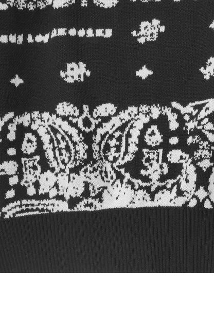 "PEACE PAISLEY" KNITTED SWEATSHIRT IN ANTHRACITE