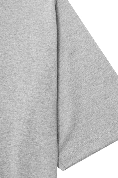 MOCK NECK TEE IN HEATHER GREY
