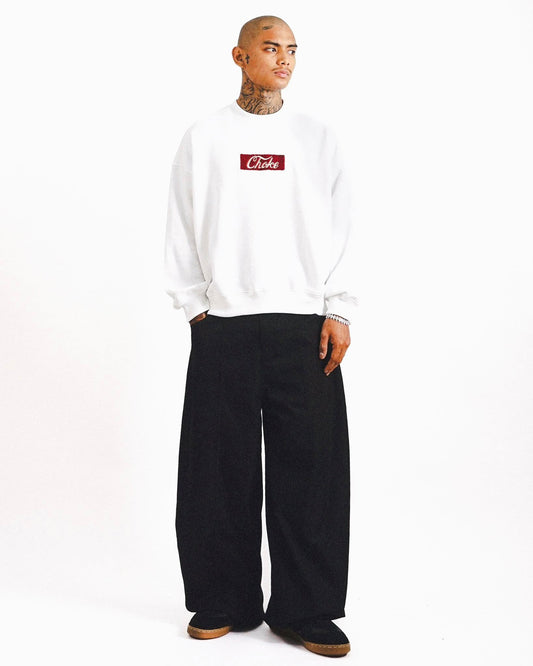 "CHOKE" MILITIA SWEATSHIRT IN WHITE