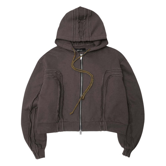 CROSS FORGED ZIP HOODIE IN CHARCOAL GREY