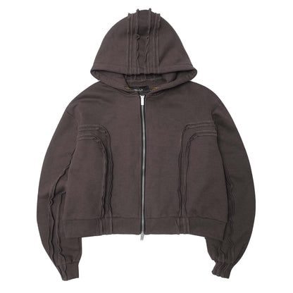 CROSS FORGED ZIP HOODIE IN CHARCOAL GREY