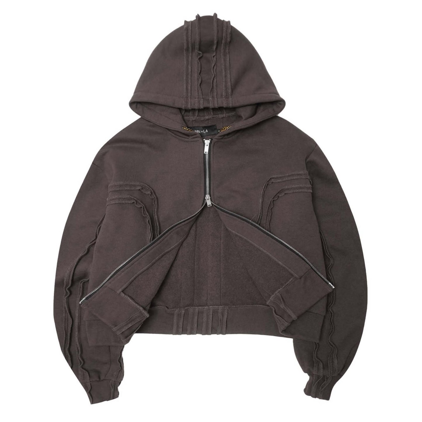 CROSS FORGED ZIP HOODIE IN CHARCOAL GREY