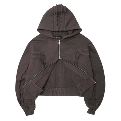 CROSS FORGED ZIP HOODIE IN CHARCOAL GREY