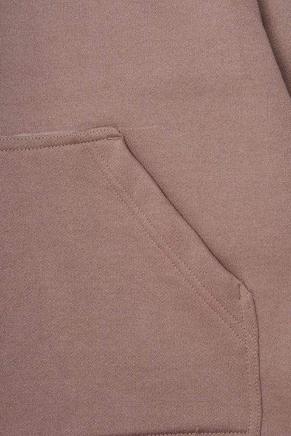 CUTOFF HOODIE IN TAN