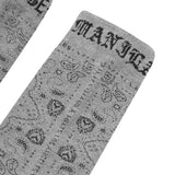 "PEACE PAISLEY" BANDANA SOCK IN STONE GREY