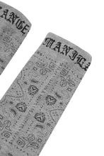 "PEACE PAISLEY" BANDANA SOCK IN STONE GREY