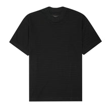 STRIPED PIQUE TOPSHELF TEE IN ANTHRACITE