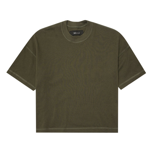 WAFFLE WEAVE VAST TEE IN OLIVE