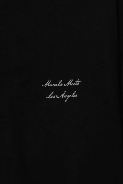 MN+LA™ SCRIPT LOGO TEE IN CAVIAR/CEMENT