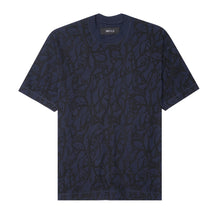 "VINES AND THORNS" BOX TEE IN NAVY