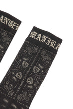 "PEACE PAISLEY" BANDANA SOCK IN ANTHRACITE