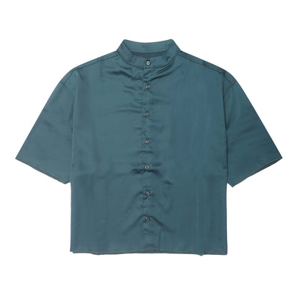 MANDARIN S/S SHIRT IN EMERALD