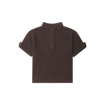 LITTLE HUMAN™ QUARTER MANDARIN S/S IN CHARCOAL GREY