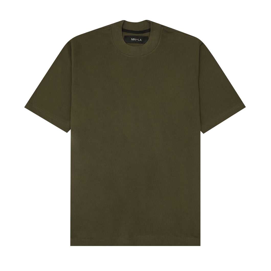 PIQUE OVERSIZED TEE IN OLIVE