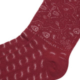 "PEACE PAISLEY" BANDANA SOCK IN BLOOD RED