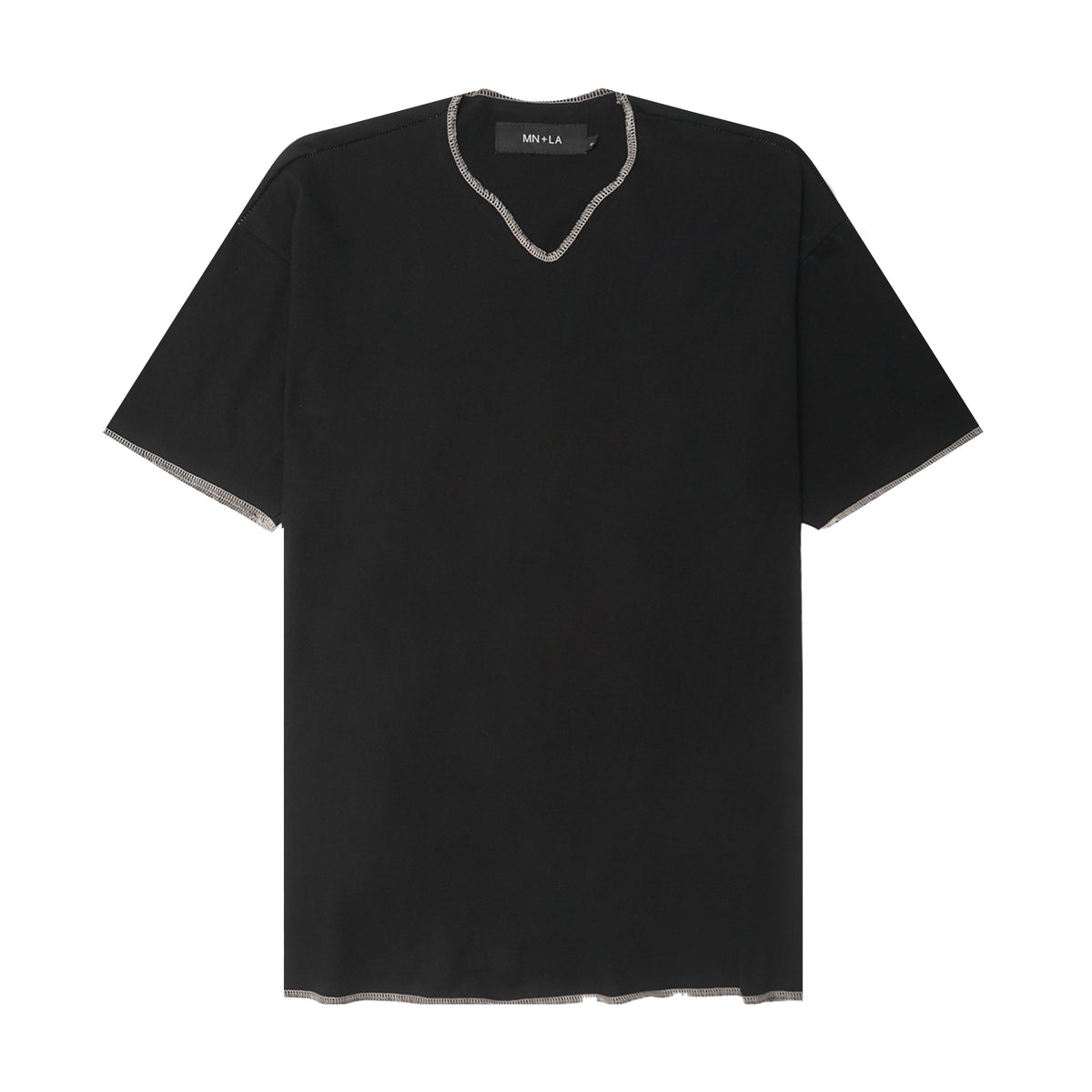 KEY NECK TEE IN ANTHRACITE