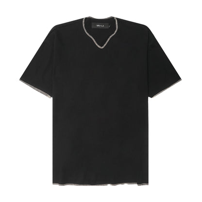 KEY NECK TEE IN ANTHRACITE