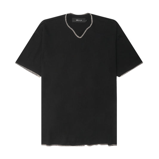 KEY NECK TEE IN ANTHRACITE