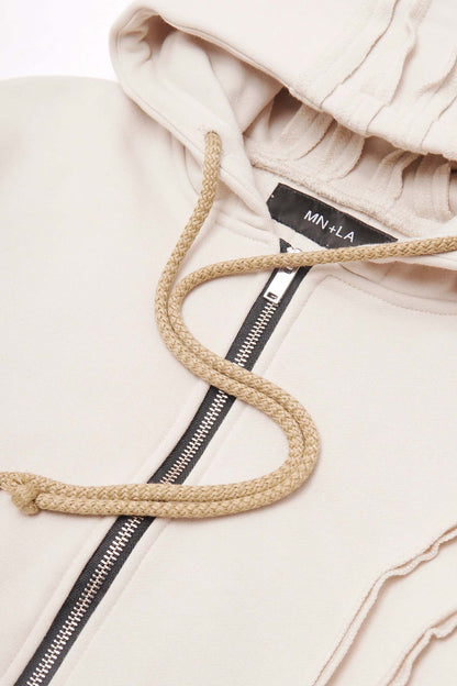 CROSS FORGED ZIP HOODIE IN OAT