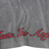 "LEAVE ME ALONE" TEE IN STONE/DARK TEAL