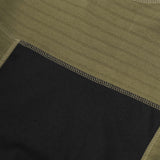 NEEDLEWORK MOCK NECK TEE IN FIELD OLIVE