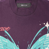 "LEAVE ME ALONE" TEE IN SHADOW PURPLE