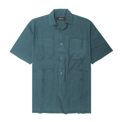 4 POCKET CUBAN SHIRT IN EMERALD