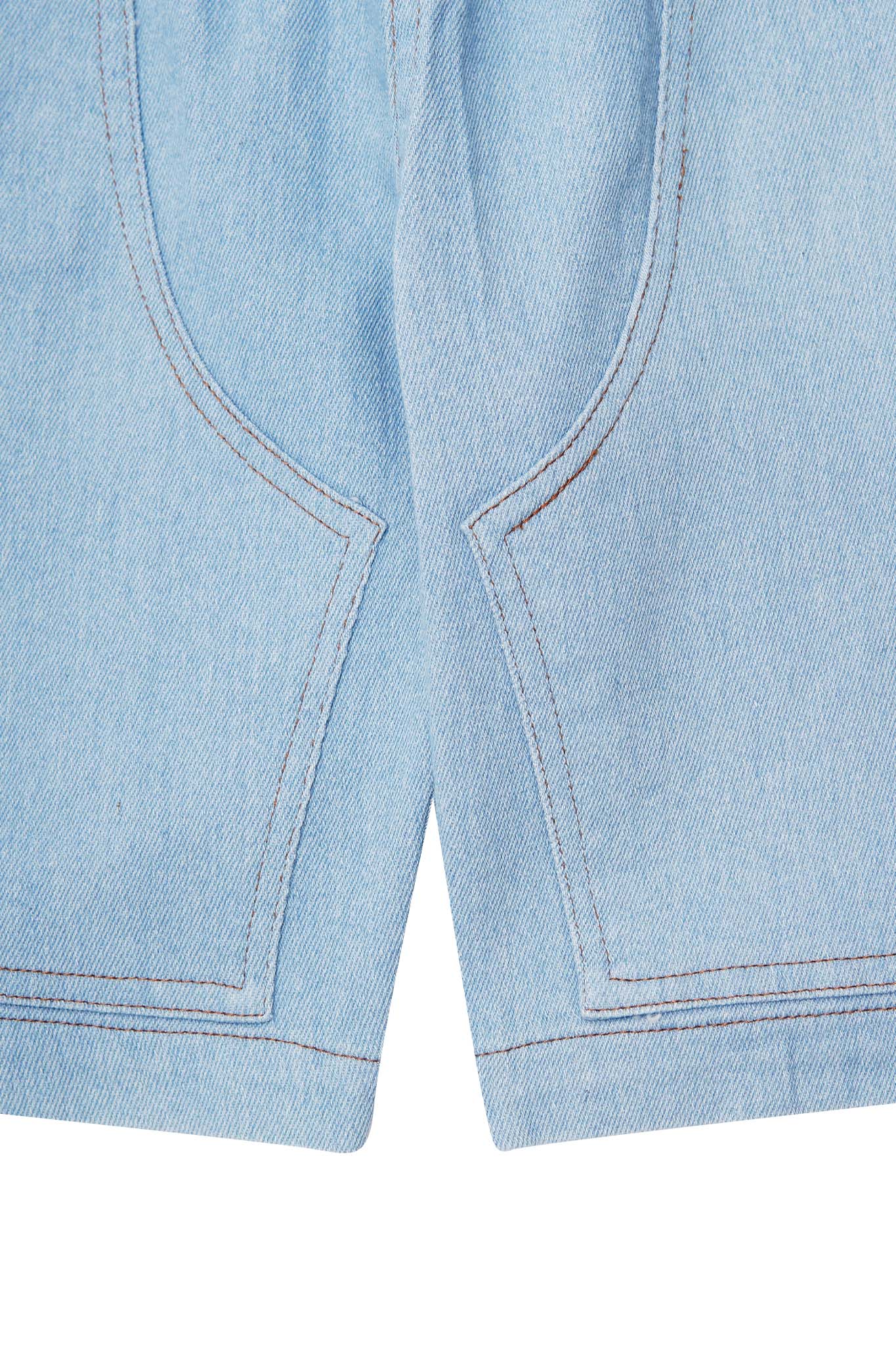 "VAPOR BLUE" DOUBLE KNEE PHAT SHORTS