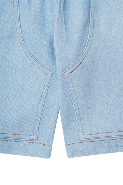 "VAPOR BLUE" DOUBLE KNEE PHAT SHORTS