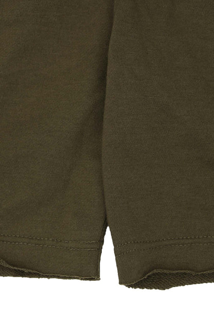 FRENCH TERRY RAW FINISH SWEATSHORTS IN OLIVE