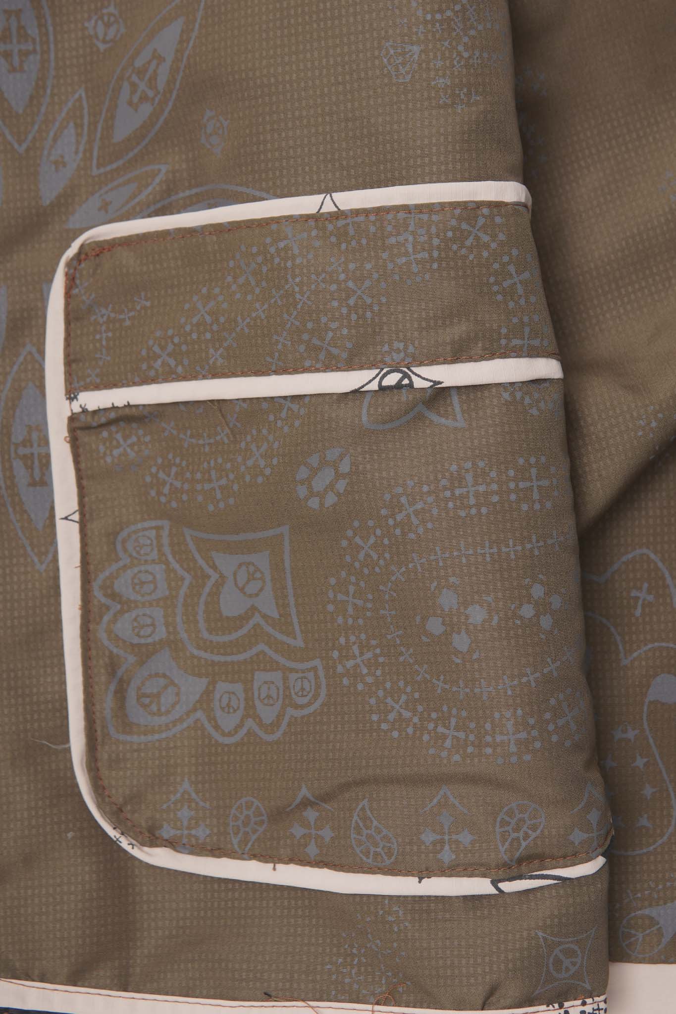 SHIFU JACKET IN OLIVE PAISLEY