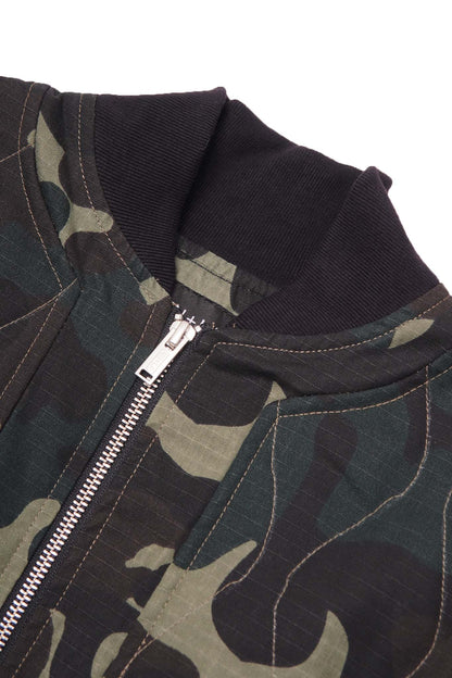 "FLOW" BOMBER JACKET IN WOODLAND CAMO