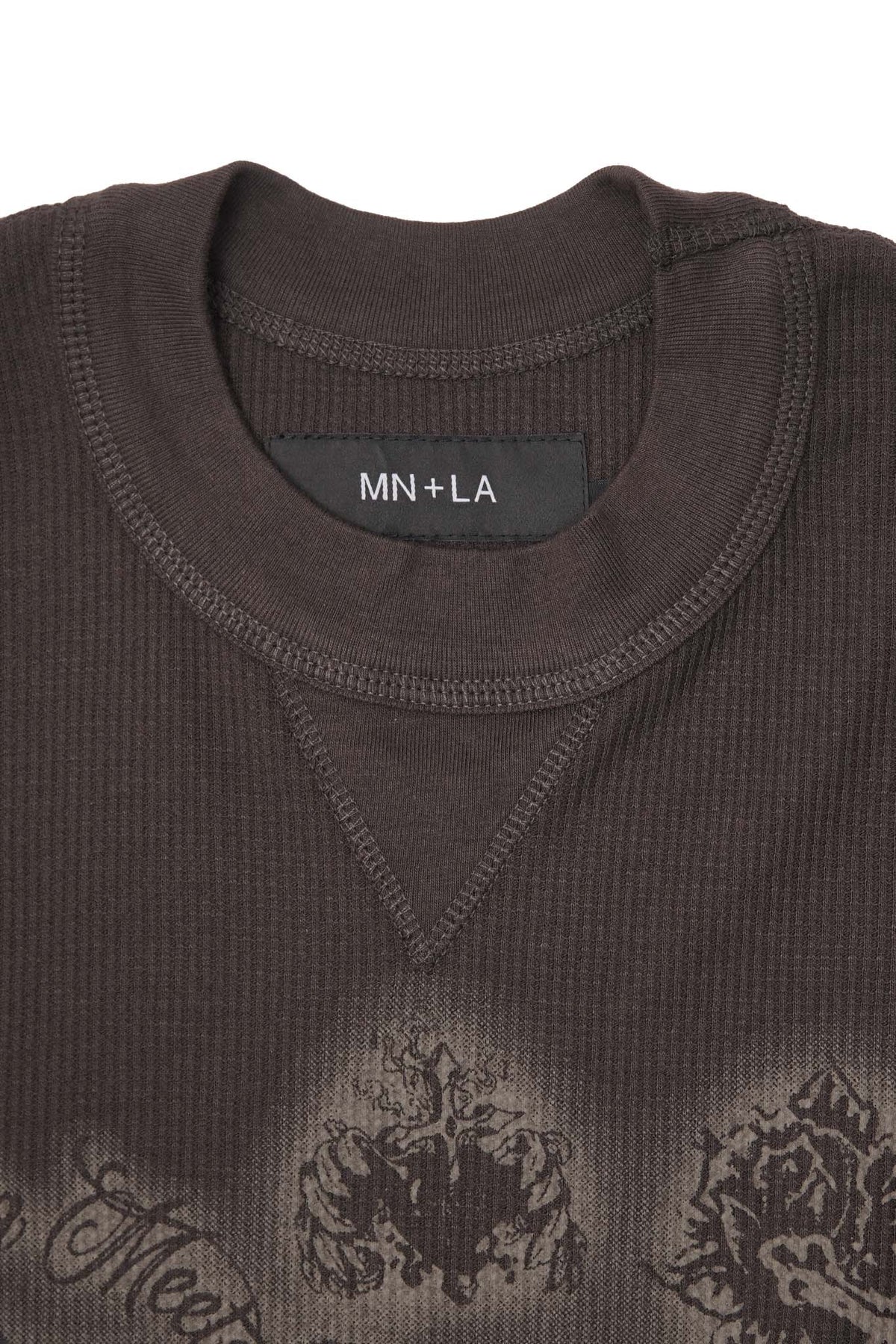 "CITY OF ANGELS" WAFFLE LONGSLEEVE TEE IN CHARCOAL GREY