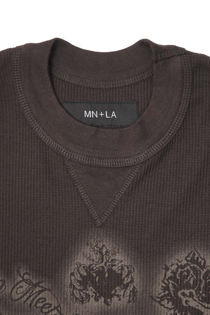 "CITY OF ANGELS" WAFFLE LONGSLEEVE TEE IN CHARCOAL GREY