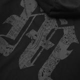 M'$ PAISLEY PATCHWORK MILITIA HOODIE IN CAVIAR