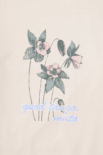 "QUOD TANGO, MUTO" ULTRA HEAVY TEE IN OAT