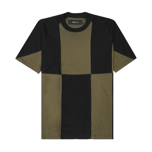 GRID TEE IN ANTHRACITE/OLIVE